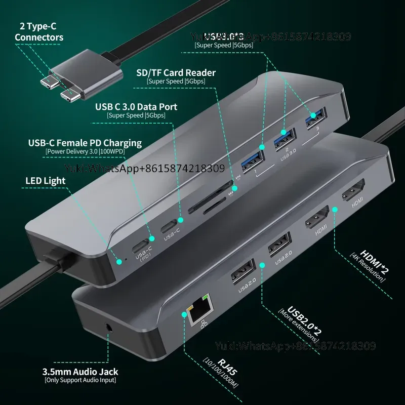 Usb C Hub - Estação de Acoplamento USB-C 5 em