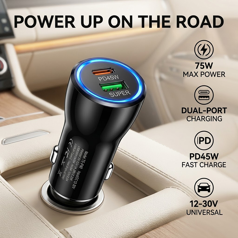 Usb C Hub - Carregador de Carro USB C de