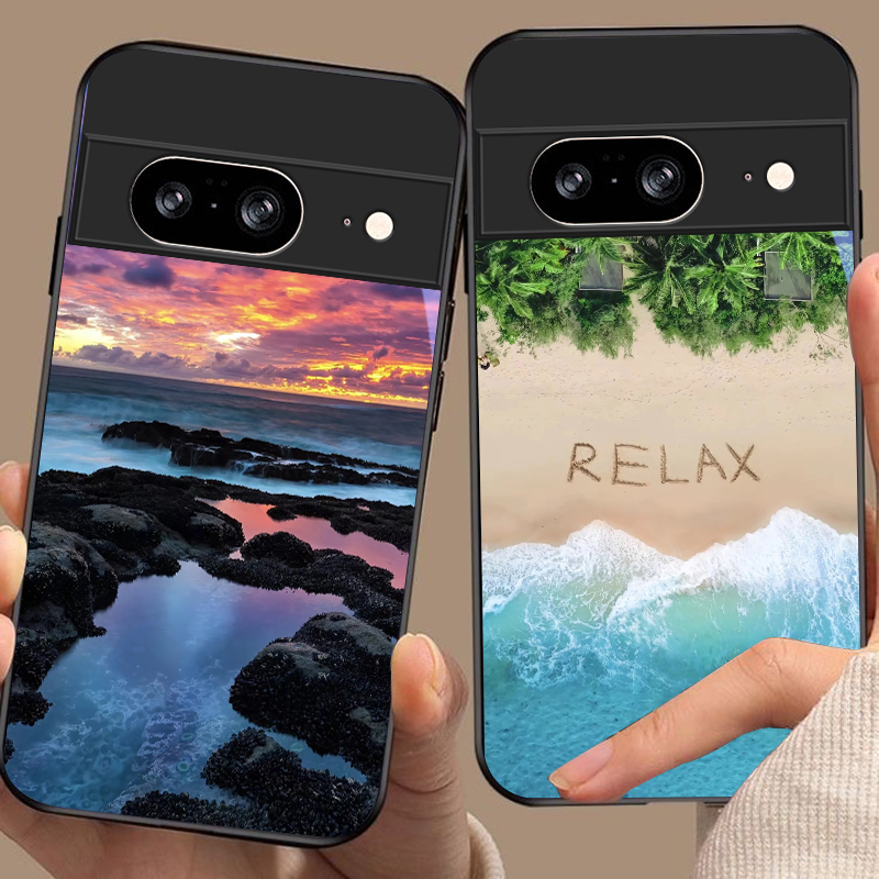 Google Pixel 9 Pro - Capa de Telefone de Vidro Preto
