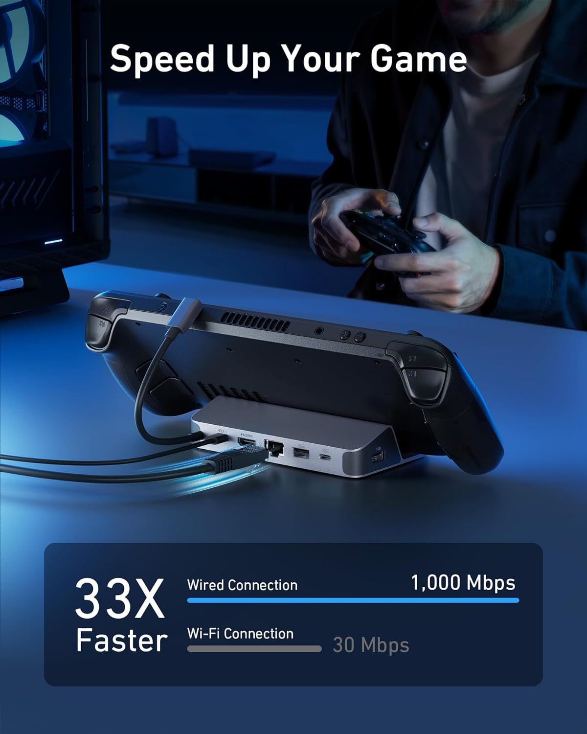 Usb C Hub - Estação de Carregamento Anker para Steam