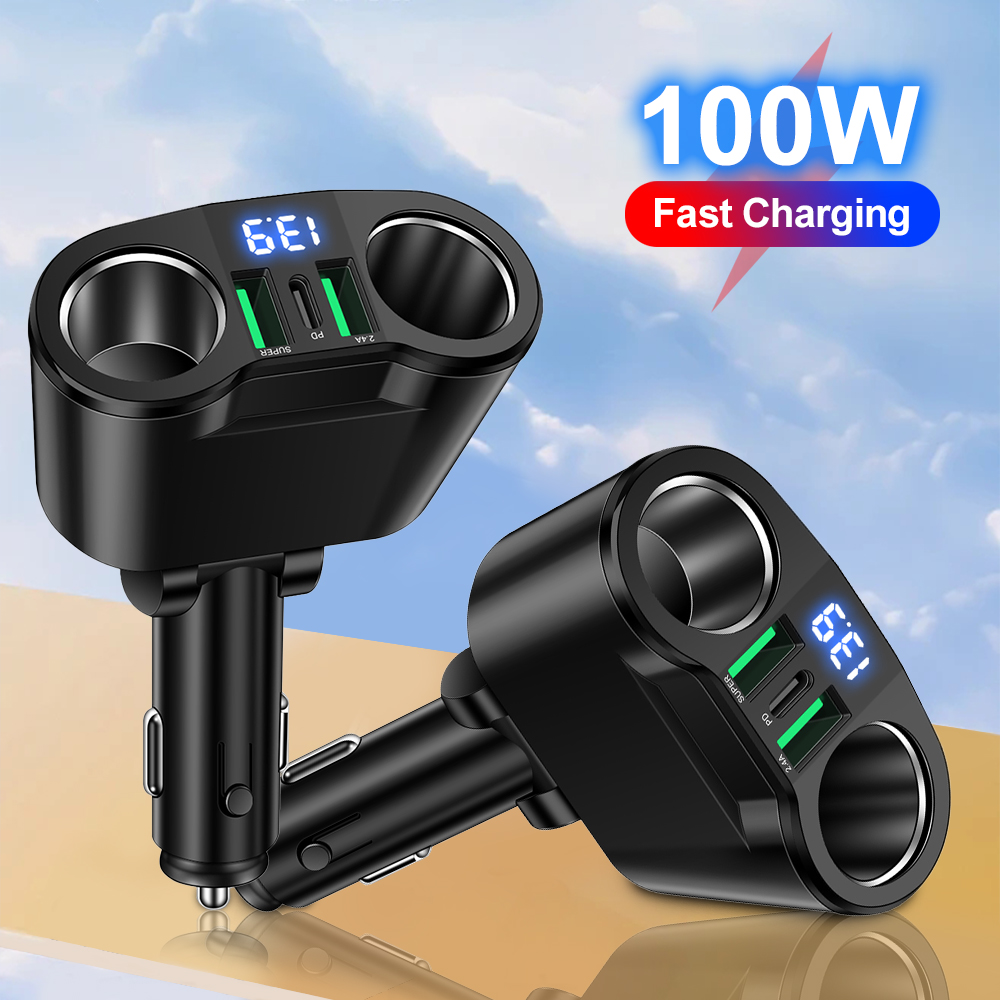 Usb C Hub - Adaptador de carregador de carro USB