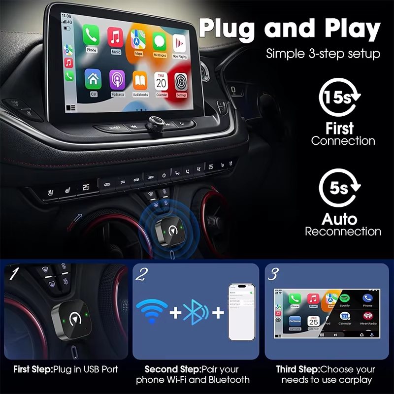 Adaptador CarPlay Sem Fio 2 em - Usb C Hub avaliação e preço
